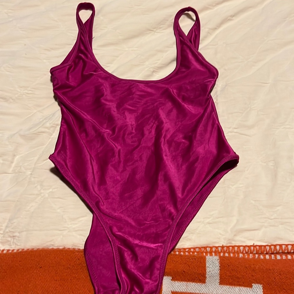 Fox Swim magenta one-piece